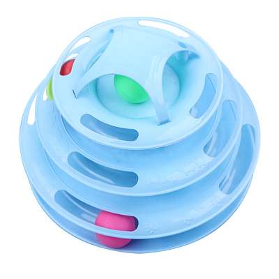 2020 Funny 4 Layers Interactive Turntable Circle Track Plastic Disk Moving Balls Kitten Cats Pet Toys