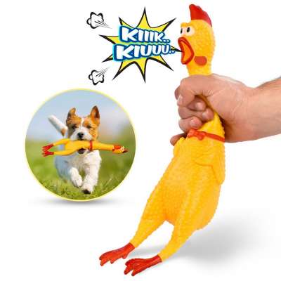 Hot Sell Screaming Chicken Pets Dog Toys Squeeze Squeaky Sound Funny Toy Safety Rubber For Dogs Molar Chew Toys